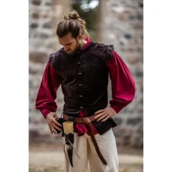 Leonardo Carbone Doublet Du 16ème Siècle Gueux De Mer, Marron -Vetements Halloween Boutique doublet du 16eme siecle gueux de mer marron 3