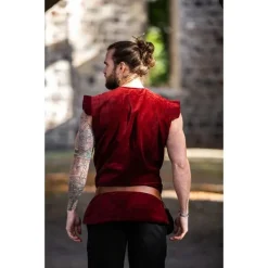 Leonardo Carbone Doublet Du 16ème Siècle Gueux De Mer, Rouge -Vetements Halloween Boutique doublet du 16eme siecle gueux de mer rouge 4