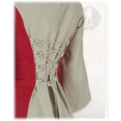 Mytholon Filles Médiévales Robe Kirian, Crème / Rouge -Vetements Halloween Boutique filles medievales robe kirian creme rouge 2
