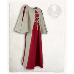 Mytholon Filles Médiévales Robe Kirian, Crème / Rouge