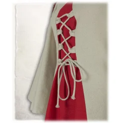 Mytholon Filles Médiévales Robe Kirian, Crème / Rouge -Vetements Halloween Boutique filles medievales robe kirian creme rouge 3