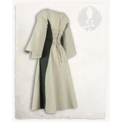 Mytholon Filles Médiévales Robe Kirian, Crème / Vert -Vetements Halloween Boutique filles medievales robe kirian creme vert 2
