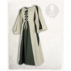 Mytholon Filles Médiévales Robe Kirian, Crème / Vert