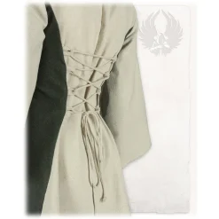 Mytholon Filles Médiévales Robe Kirian, Crème / Vert -Vetements Halloween Boutique filles medievales robe kirian creme vert 3