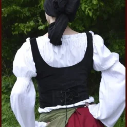 Gilet Médiéval Ryia, Noir 5 Gilet Médiéval Ryia, Noir -Vetements Halloween Boutique gilet medieval ryia noir 2