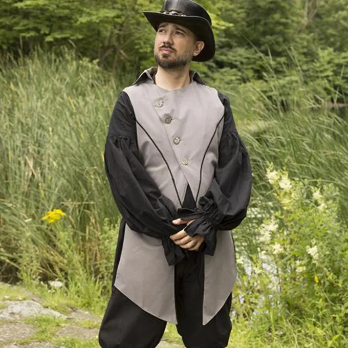 Epic Armoury Gilet Victorien Dorian, Gris 2 Epic Armoury Gilet Victorien Dorian, Gris – Image 2