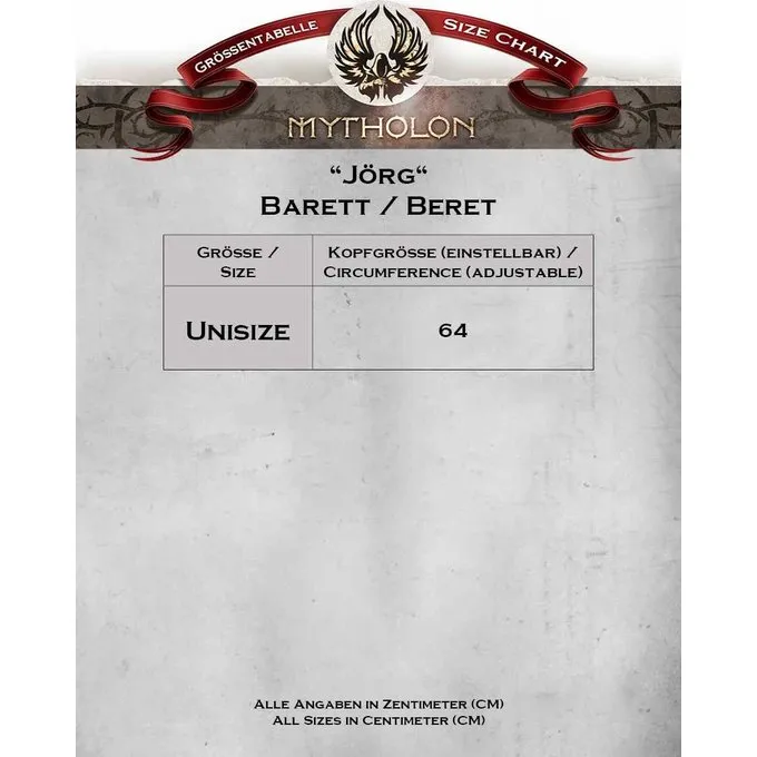 Mytholon Landsknecht Beret Rupert, Noir-rouge 3 Mytholon Landsknecht Beret Rupert, Noir-rouge – Image 3