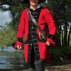 Leonardo Carbone Manteau De Pirate En Velours, Rouge-noir
