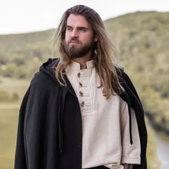 Leonardo Carbone Manteau Médiéval Karen Noir 7 Leonardo Carbone Manteau Médiéval Karen Noir -Vetements Halloween Boutique manteau medieval karen noir 3