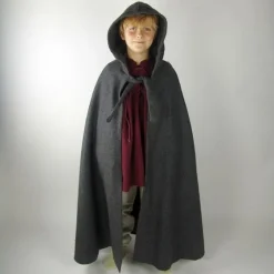 Leonardo Carbone Manteau Pour Enfants Avec Capuche Gris -Vetements Halloween Boutique manteau pour enfants avec capuche gris 2