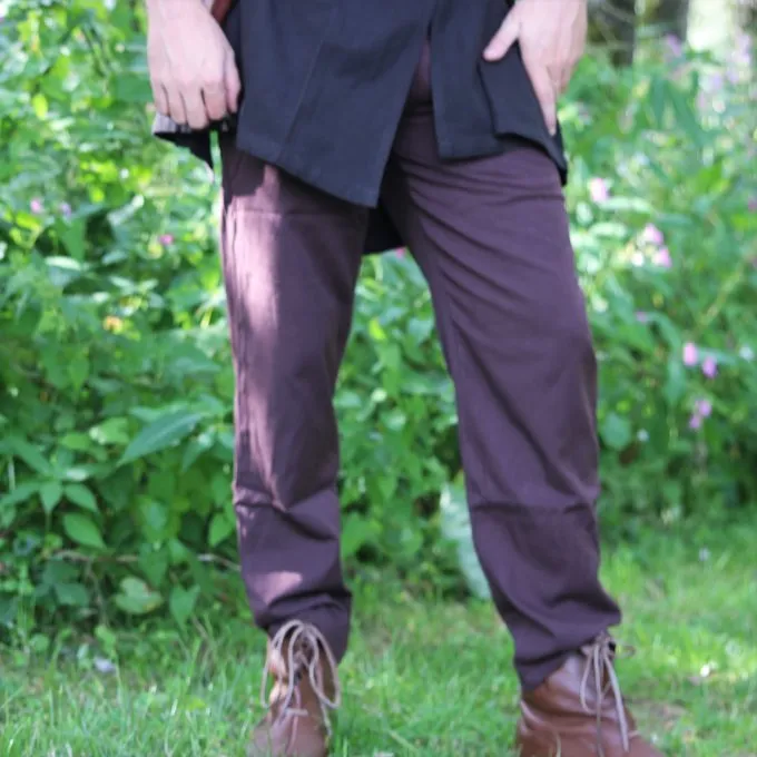 Leonardo Carbone Pantalon En Coton Alin, Marron Foncé 3 Leonardo Carbone Pantalon En Coton Alin, Marron Foncé – Image 3