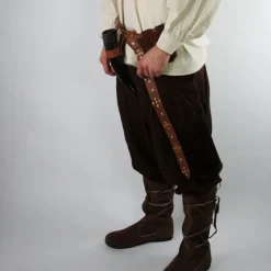 Leonardo Carbone Pantalon Faust, Marron -Vetements Halloween Boutique pantalon faust marron 5