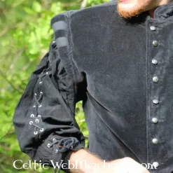 Leonardo Carbone Pourpoint De Velours Avec Des Boutons En Métal, Noir -Vetements Halloween Boutique pourpoint de velours avec des boutons en metal noi 2