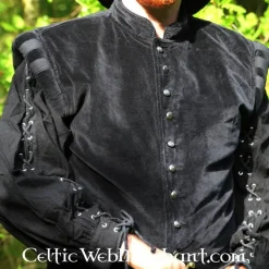 Leonardo Carbone Pourpoint De Velours Avec Des Boutons En Métal, Noir -Vetements Halloween Boutique pourpoint de velours avec des boutons en metal noi 3