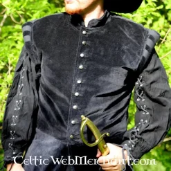 Leonardo Carbone Pourpoint De Velours Avec Des Boutons En Métal, Noir -Vetements Halloween Boutique pourpoint de velours avec des boutons en metal noi 5