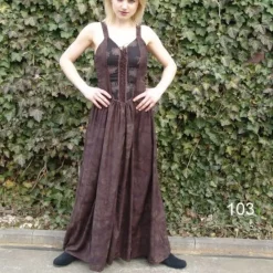 Leonardo Carbone Robe Aibell, Marron -Vetements Halloween Boutique robe aibell marron 5