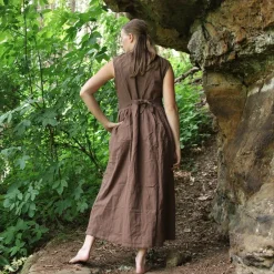 Leonardo Carbone Robe Alice, Marron -Vetements Halloween Boutique robe alice marron 3