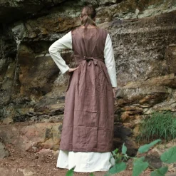 Leonardo Carbone Robe Alice, Marron -Vetements Halloween Boutique robe alice marron 4