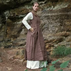 Leonardo Carbone Robe Alice, Marron -Vetements Halloween Boutique robe alice marron 5