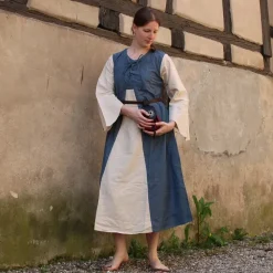 Leonardo Carbone Robe Belle, Rouge-crème -Vetements Halloween Boutique robe belle rouge creme 2