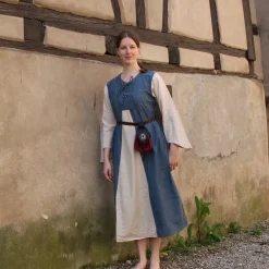 Leonardo Carbone Robe Belle, Rouge-crème -Vetements Halloween Boutique robe belle rouge creme 4