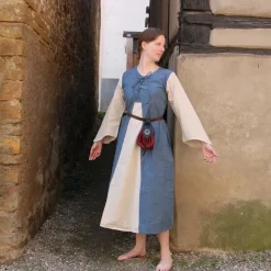 Leonardo Carbone Robe Belle, Rouge-crème -Vetements Halloween Boutique robe belle rouge creme 5