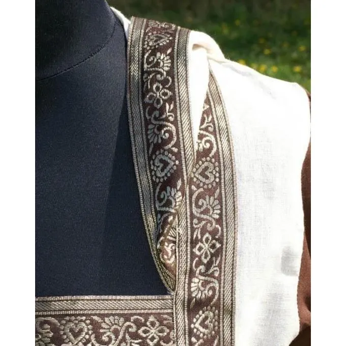 Robe Boann, Marron Et Blanc 2 Robe Boann, Marron Et Blanc – Image 2