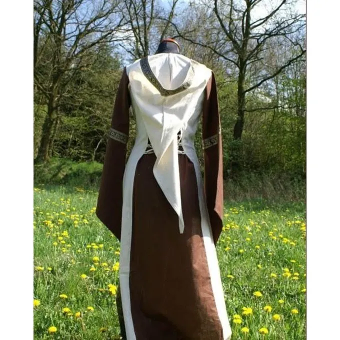 Robe Boann, Marron Et Blanc 3 Robe Boann, Marron Et Blanc – Image 3