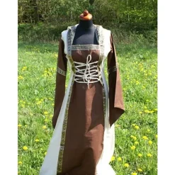 Robe Boann, Marron Et Blanc