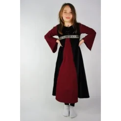 Leonardo Carbone Robe De Fille De Velours Ariane Noir-rouge -Vetements Halloween Boutique robe de fille de velours ariane noir rouge 2