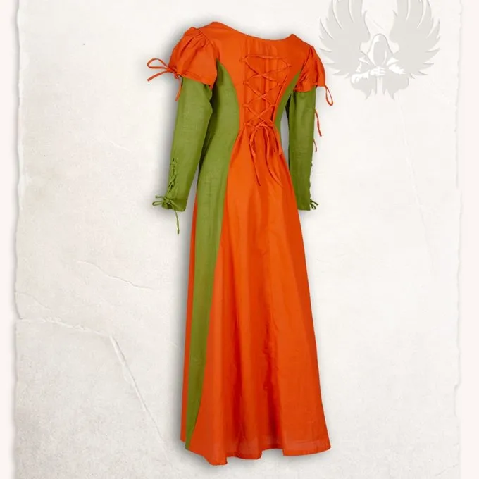 Mytholon Robe De Fille Rebecka, Orange-vert 2 Mytholon Robe De Fille Rebecka, Orange-vert – Image 2