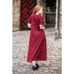 Leonardo Carbone Robe D'été Médiéval Denise, Naturel Rouge -Vetements Halloween Boutique robe dete medieval denise naturel rouge 2