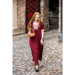 Leonardo Carbone Robe D'été Médiéval Denise, Naturel Rouge -Vetements Halloween Boutique robe dete medieval denise naturel rouge 3