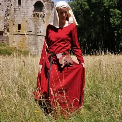 Leonardo Carbone Robe Marie, Rouge -Vetements Halloween Boutique robe marie rouge 3