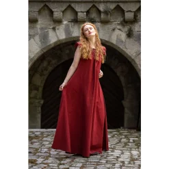 Leonardo Carbone Robe Médiévale Clara, Rouge -Vetements Halloween Boutique robe medievale clara rouge 2