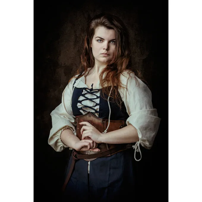 Mytholon Robe Médiévale Leandra, Bleu Foncé 3 Mytholon Robe Médiévale Leandra, Bleu Foncé – Image 3