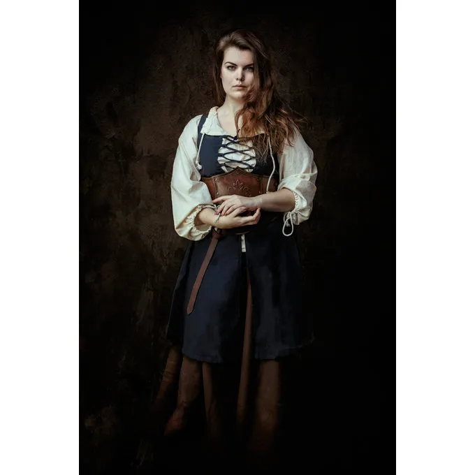 Mytholon Robe Médiévale Leandra, Bleu Foncé 4 Mytholon Robe Médiévale Leandra, Bleu Foncé – Image 4