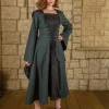 Mytholon Robe Médiévale Ophelia, Vert-noir
