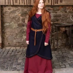 Burgschneider Robe Portefeuille En Laine Myrana, Bleu