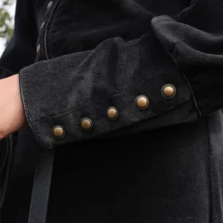 Velours Cotehardie Christina, Noir -Vetements Halloween Boutique velours cotehardie christina noir 3